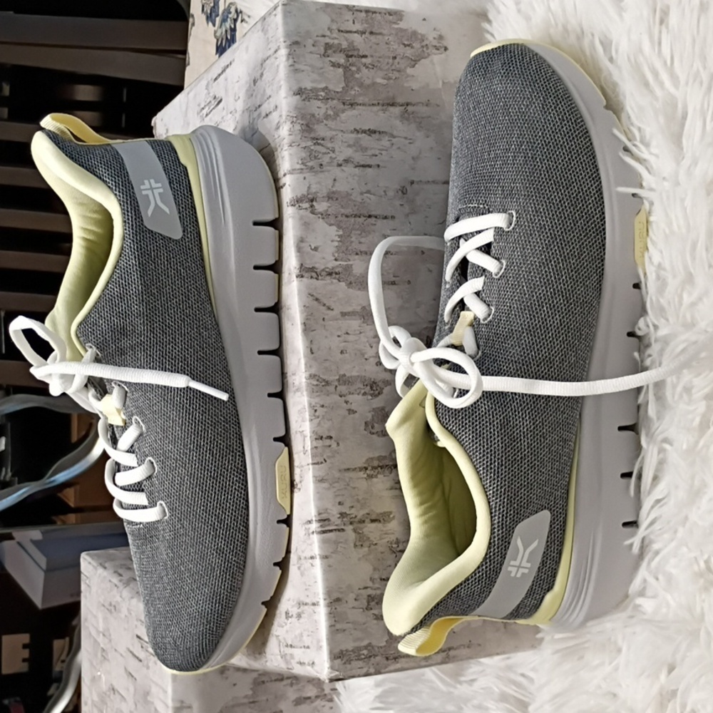 Womens Kuru FLEX Via Gray Plantar Fascitis Orthopedic Support Walking Work Shoe